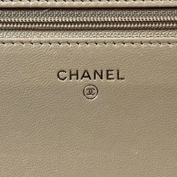 Sold x FULL SET🔸Chanel Le Boy wallet on chain beige - Picture 12 of 17